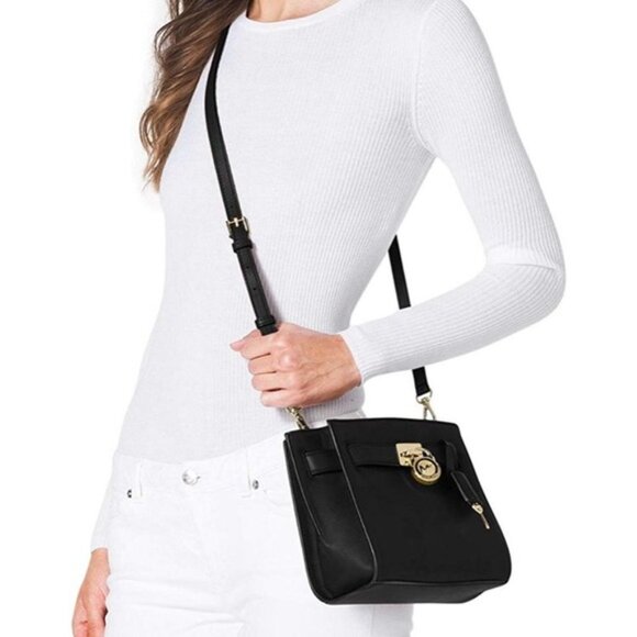 Michael Kors Hamilton Mini Traveler Black Bag - Picture 1 of 11